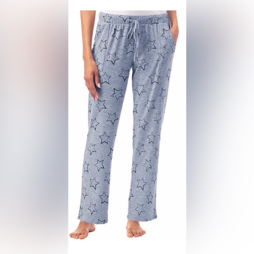 Lucky Brand Star Print PJ Bottoms - Light Blue Sz S